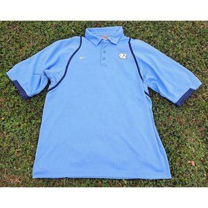 Nike Fit Dry UNC North Carolina Tar Heels Polo Shirt Mens Size XL Blue